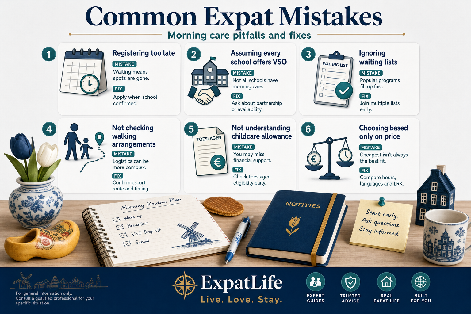 Premium common VSO mistakes board covering assuming school opens early, confusing VSO with preschool and single-provider reliance.