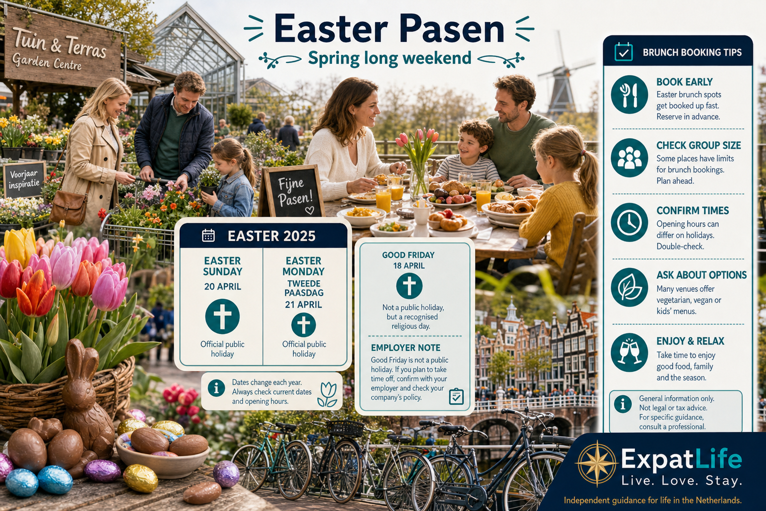 Premium Easter guide — family brunches, chocolate eggs, garden centres and spring events.