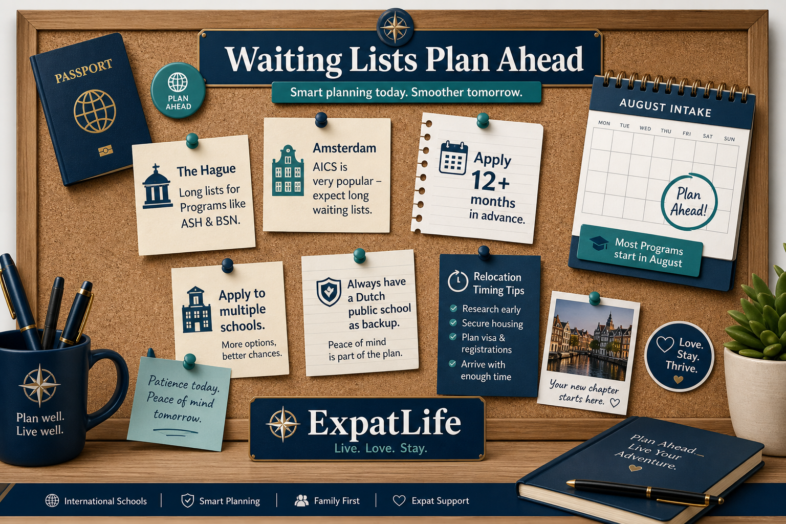 Premium waiting list planning board with popular cities, relocation timing tips and alternative pathways.