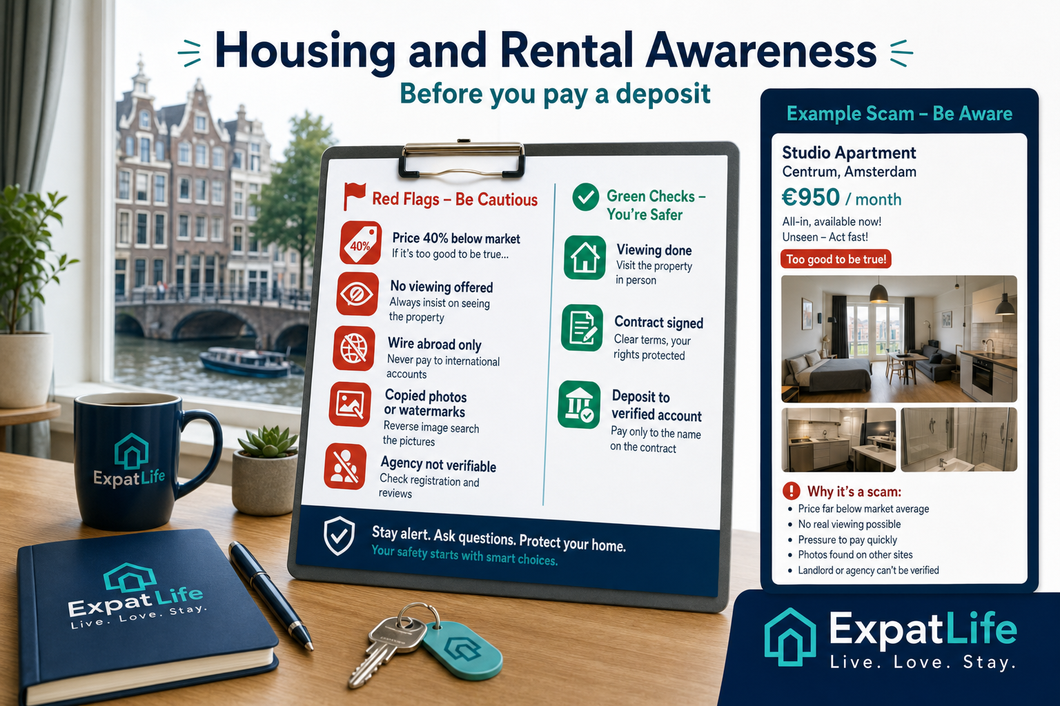 Premium rental red-flag checklist before paying deposits on unseen properties.